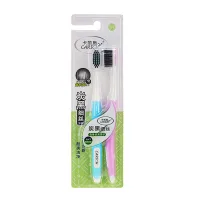 (Кол-во в коробке 72 шт) CARICH Зубная щетка с тонкой угольной щетиной (2 шт. в упаковке)