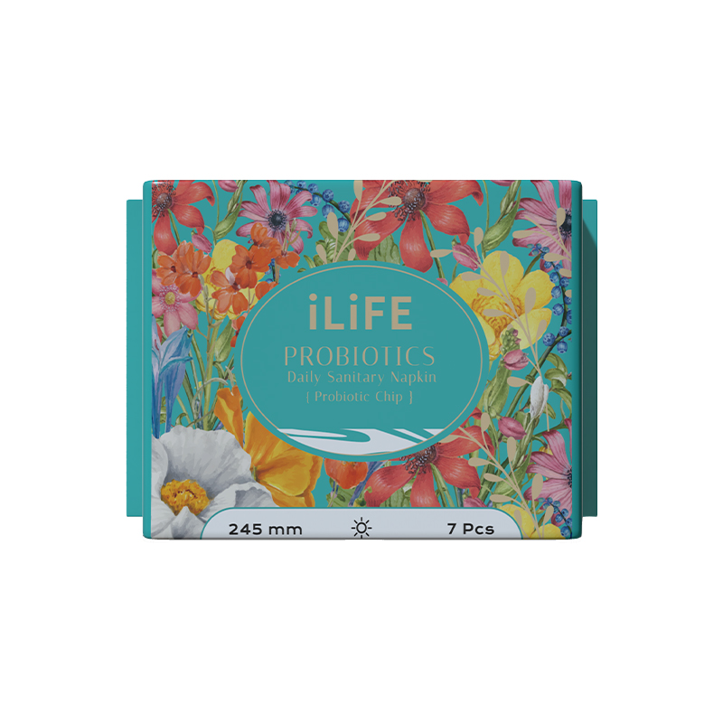 iLiFE probiotic daily sanitary pads 245mm/7pcs iLife ежедневные гигиенические прокладки с пробиотиками 245мм/7 шт